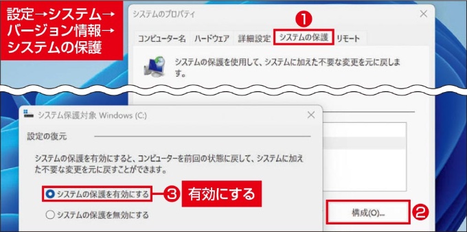 システムの復元